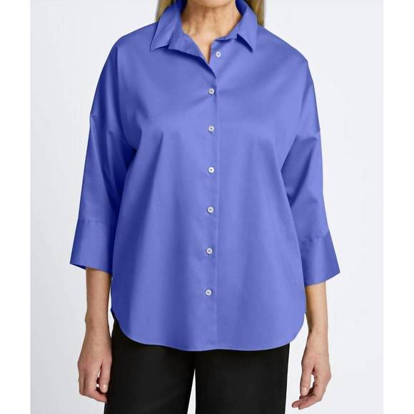 NEW FOXCROFT avery no iron stretch matte sateen long sleeve shirt